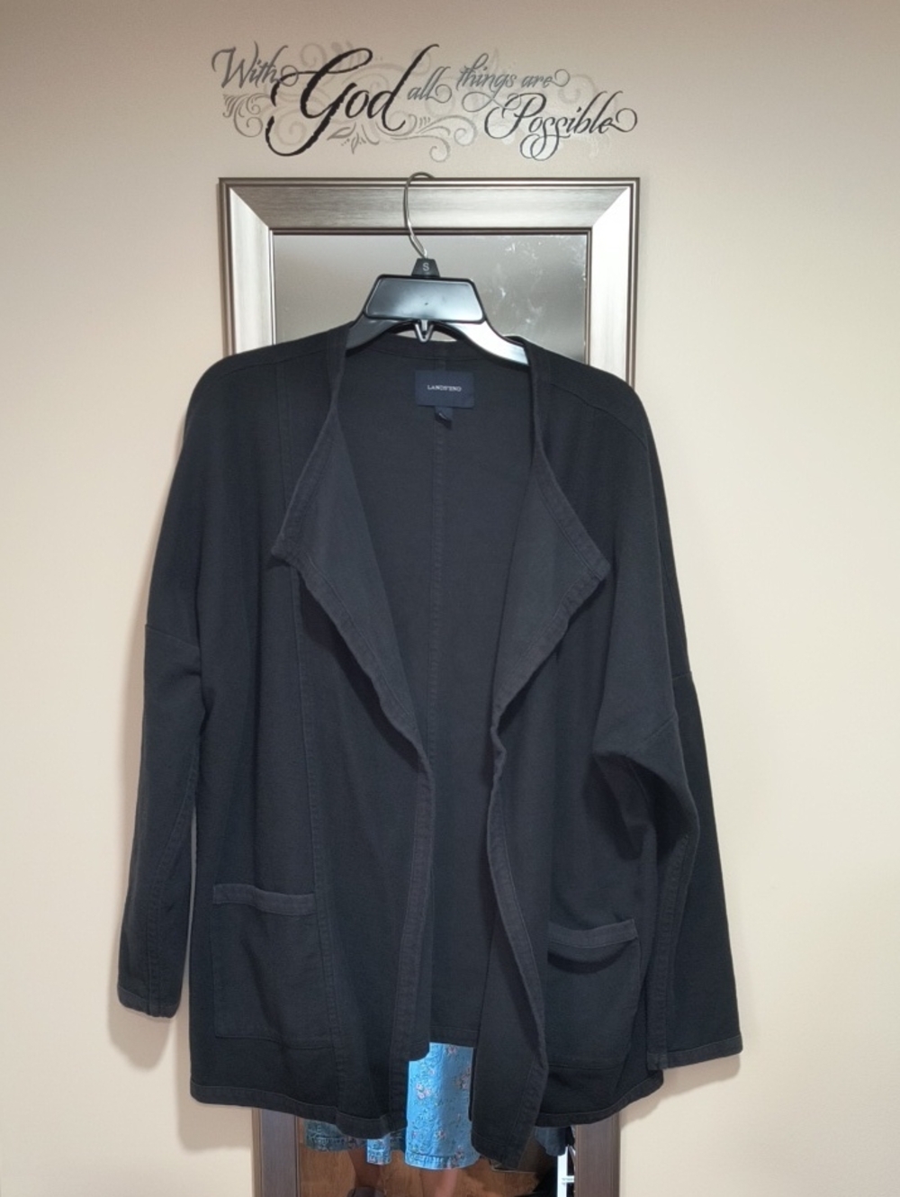 Lands' End Black Open-Front Women's Cardigan